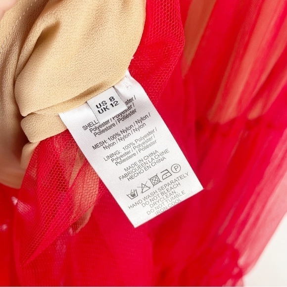 Sau Lee Chloe Tulle Maxi Dress Red Formal Evening Party - Picture 10 of 10